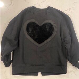 Black Sweatshirt with Heart Design